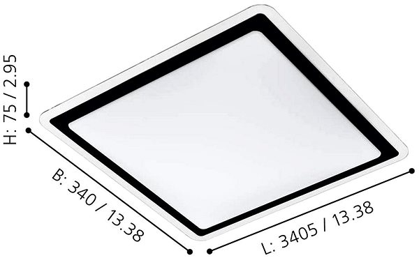 Ceiling Light Eglo 99405 - LED Ceiling Light - COMPETA, LED/24W/230V Technical draft