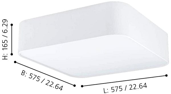 Ceiling Light Eglo 99089 - Ceiling Lamp PASTERI SQUARE 5xE27/25W/230V Technical draft
