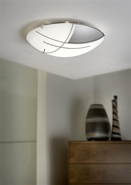 Ceiling Light EGLO 89758 - Wall Ceiling Light - RAYA, 1 x E27/60W, Silver/White Lifestyle