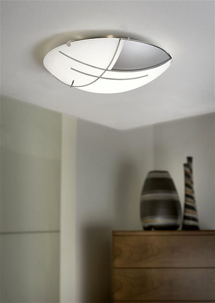Ceiling Light EGLO 89758 - Wall Ceiling Light - RAYA, 1 x E27/60W, Silver/White ...