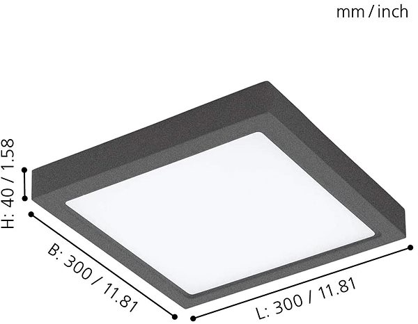 Ceiling Light Eglo 98174 - LED Dimmable Outdoor Ceiling Light ARGOLIS-C LED/22W/230V IP44 Technical draft
