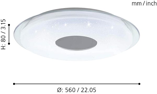 Ceiling Light Eglo 98768 - LED RGB Dimmable Ceiling Light LANCIANO-C LED/38W/230V + Remote Control Technical draft