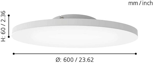 Stropní světlo Eglo 99121 - LED RGB Stmívatelné stropní svítidlo TURCONA-C LED/30W/230V + dálKové ovládání Technický nákres