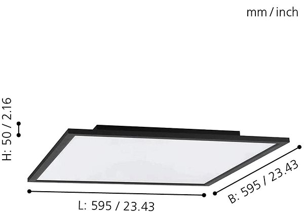 Ceiling Light Eglo 99417 - LED RGB Dimmable Ceiling Light SALOBRENA-C LED/34W/230V + Remote Control Technical draft