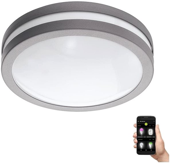 Ceiling Light Eglo 97299 - LED Dimmable Bathroom Ceiling Light LOCANA-C LED/14W Grey IP44 ...