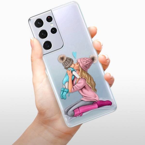 Kryt na mobil iSaprio Kissing Mom – Blond and Boy pre Samsung Galaxy S21 Ultra ...