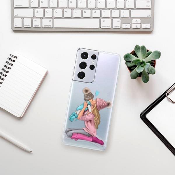 Kryt na mobil iSaprio Kissing Mom – Blond and Boy pre Samsung Galaxy S21 Ultra ...