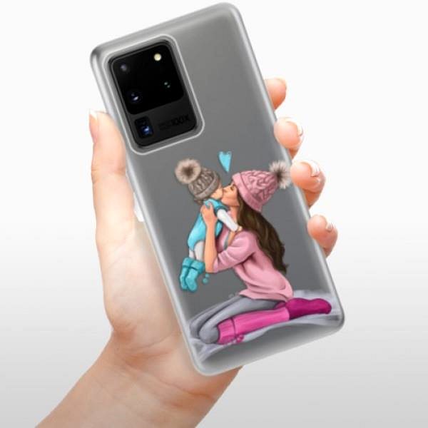 Kryt na mobil iSaprio Kissing Mom – Brunette and Boy na Samsung Galaxy S20 Ultra ...