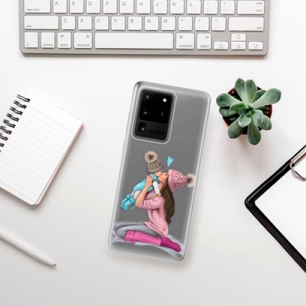 Kryt na mobil iSaprio Kissing Mom – Brunette and Boy na Samsung Galaxy S20 Ultra ...