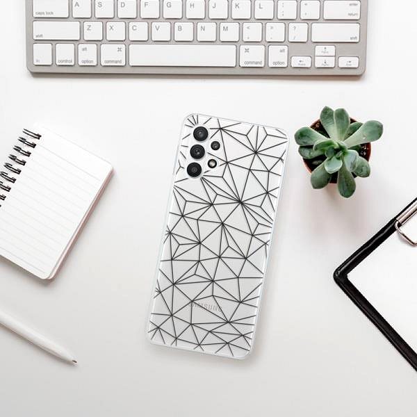 Kryt na mobil iSaprio Abstract Triangles 03 – black pre Samsung Galaxy A32 LTE ...