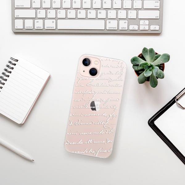 Kryt na mobil iSaprio Handwriting 01 - white pro iPhone 13 ...