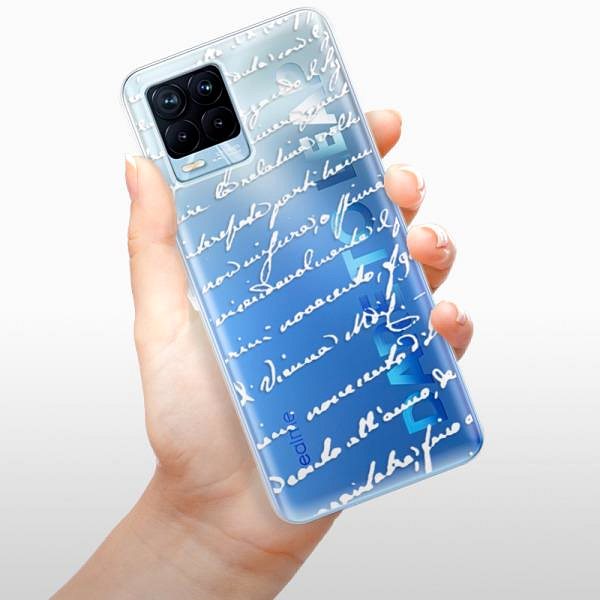 Kryt na mobil iSaprio Handwriting 01 – white pre Realme 8/8 Pro ...