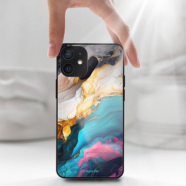 Kryt na mobil iSaprio Lesklé pouzdro Color Marble 21 - iPhone 12 mini ...