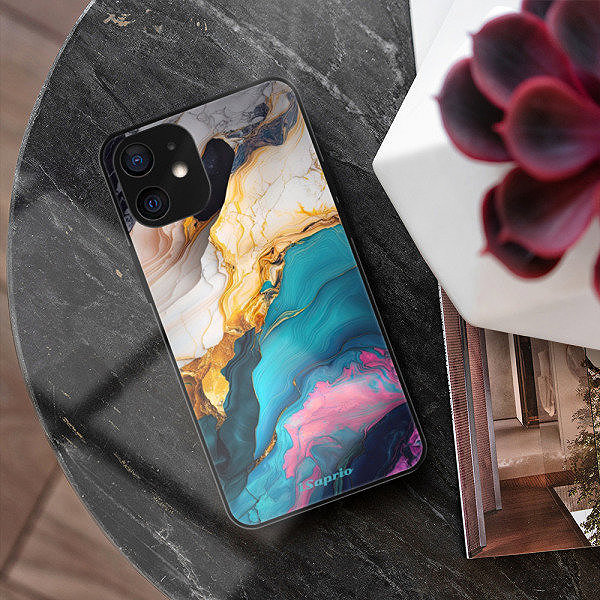Kryt na mobil iSaprio Lesklé pouzdro Color Marble 21 - iPhone 12 mini ...