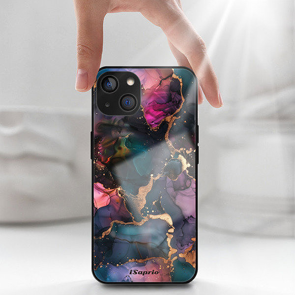 Kryt na mobil iSaprio Lesklé puzdro Dark Marble 10 – iPhone 14 ...