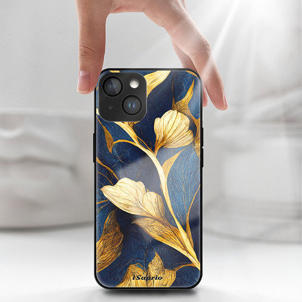 Kryt na mobil iSaprio Lesklé puzdro Gold Leaves – iPhone 15 ...