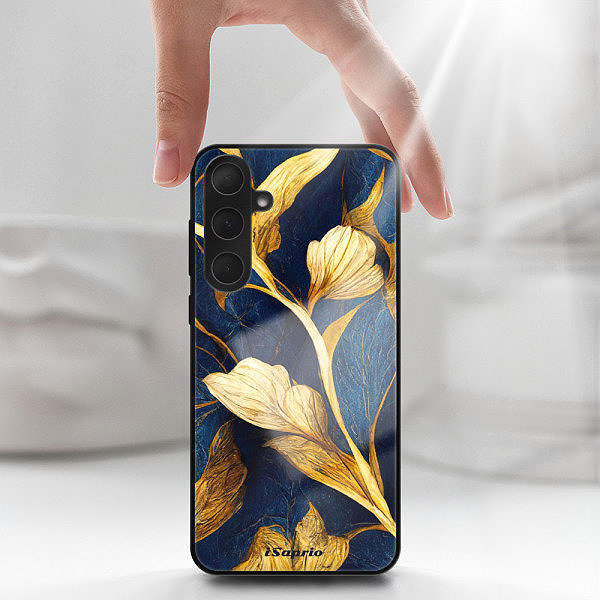 Kryt na mobil iSaprio Lesklé puzdro Gold Leaves – Samsung Galaxy A55 5G ...