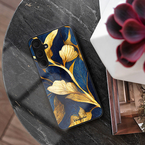 Kryt na mobil iSaprio Lesklé puzdro Gold Leaves – Samsung Galaxy A55 5G ...