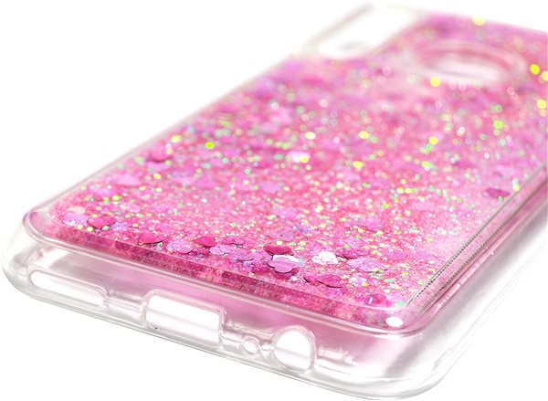 Kryt na mobil iWill Glitter Liquid Heart Case pro Huawei P40 Lite E Pink ...