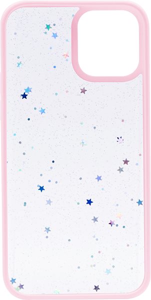 Kryt na mobil iWill Clear Glitter Star Phone Case pre iPhone 12 Pink ...