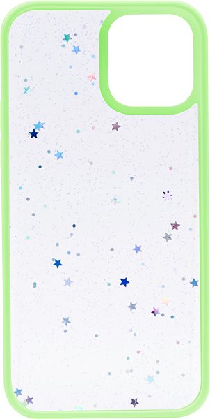 Kryt na mobil iWill Clear Glitter Star Phone Case pre iPhone 12 Green ...