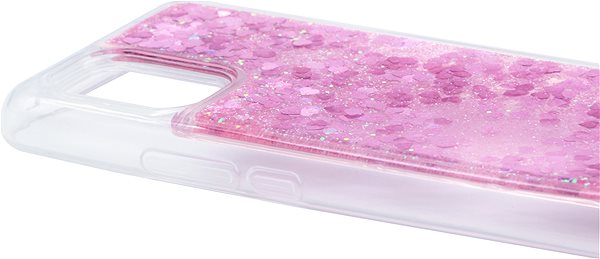 Telefon tok iWill Glitter Liquid Heart Xiaomi Mi 10 Lite rózsaszín tok ...
