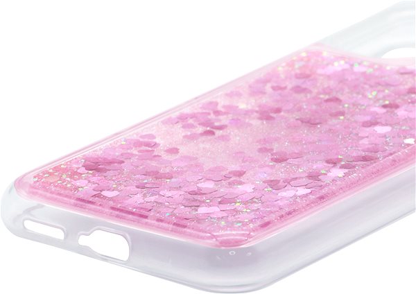Telefon tok iWill Glitter Liquid Heart Xiaomi Mi 10 Lite rózsaszín tok ...