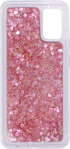 Telefon tok iWill Glitter Liquid Heart Samsung Galaxy A02s rózsaszín tok ...