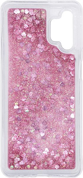 Kryt na mobil iWill Glitter Liquid Heart Case pre Samsung Galaxy A32 Pink ...