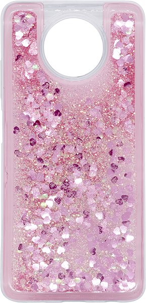 Telefon tok iWill Glitter Liquid Heart Xiaomi Redmi Note 9T 5G rózsaszín tok ...
