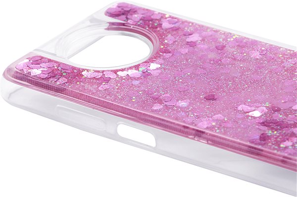 Telefon tok iWill Glitter Liquid Heart Xiaomi Redmi Note 9T 5G rózsaszín tok ...