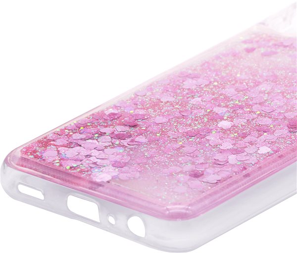 Telefon tok iWill Glitter Liquid Heart Samsung Galaxy A22 rózsaszín tok ...
