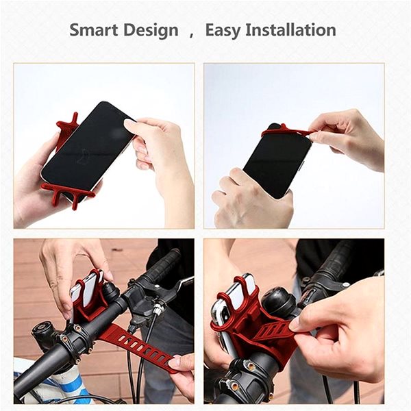 Držiak na mobil iWill Motorcycle and Bicycle Phone Holder Red Lifestyle