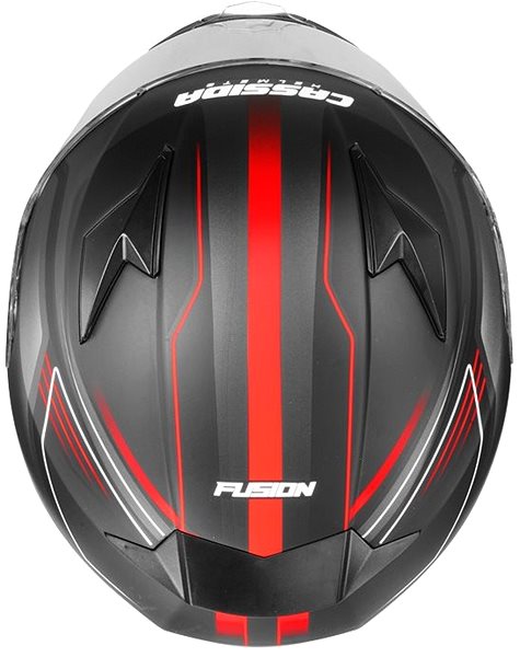 Prilba na motorku CASSIDA Apex Fusion (čierna matná/červená fluorescenčná/biela, veľ. 2XL) ...