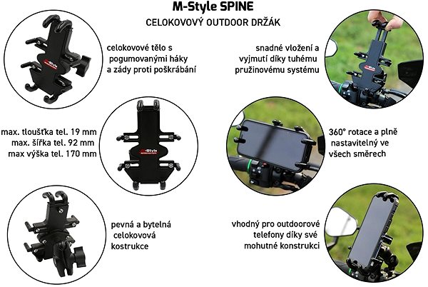 Phone Holder M-Style Spine Phone Holder for Neck Control Features/technology