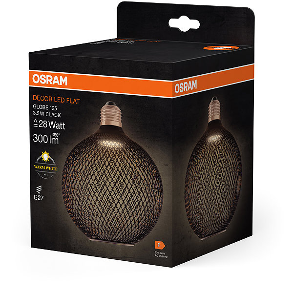 Ceiling light OSRAM LED ceiling light 3.5W E27 GLOBE BLACK, warm white .