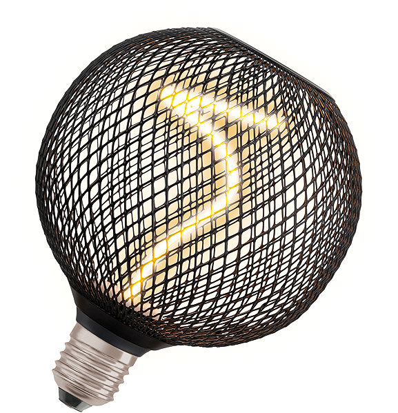 Ceiling light OSRAM spiral LED ceiling light E27 GLOBE BLACK, tunable warm white .