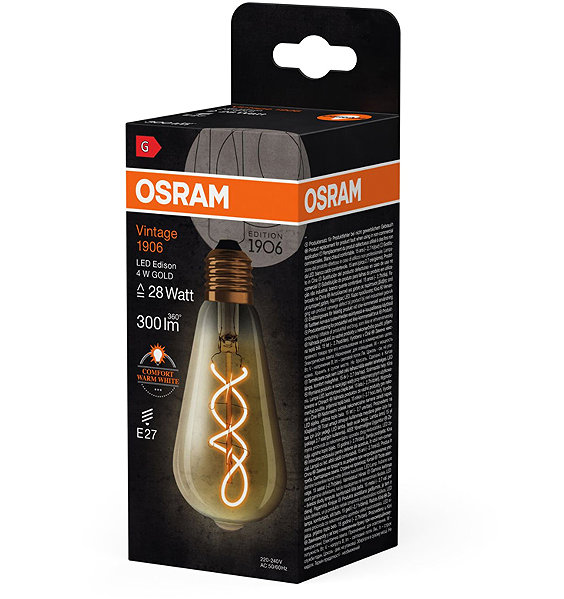 LED bulb OSRAM LED bulb E27 4W VINTAGE, warm white .
