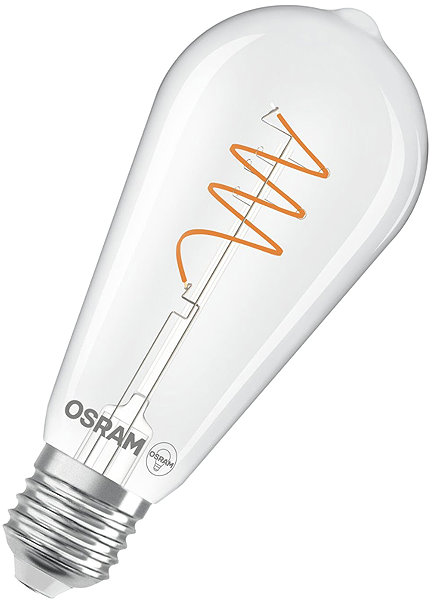 LED bulb OSRAM clear LED bulb E27 3.4W VINTAGE EDISON, warm white .
