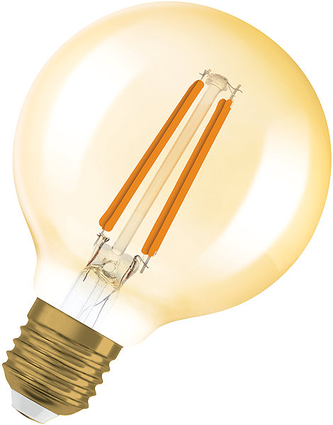 LED bulb OSRAM spherical LED gold bulb E27 VINTAGE 7.2 W, warm white .