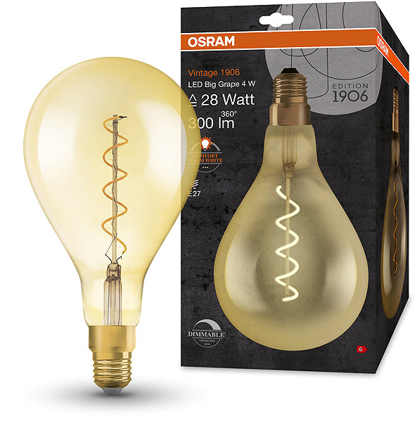 LED bulb OSRAM spiral LED dimmable bulb E27 4 W VINTAGE, warm white .
