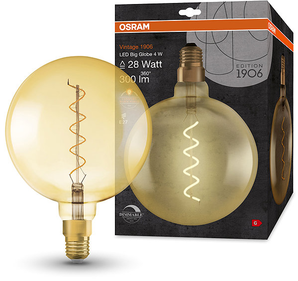LED bulb OSRAM gold LED dimmable bulb E27 4 W VINTAGE, warm white .