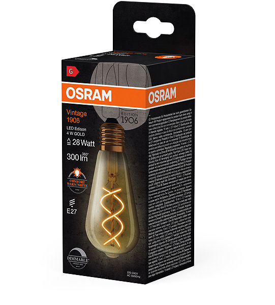 LED bulb OSRAM Retro LED dimmable bulb E27 4 W VINTAGE, warm white .
