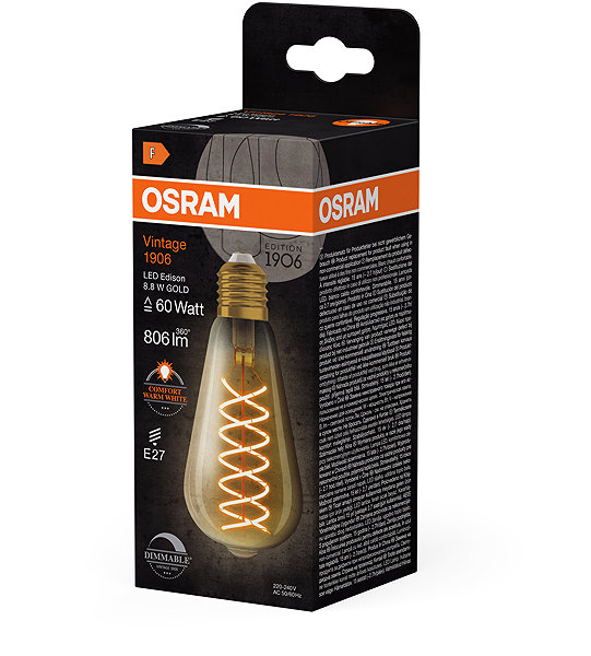 LED bulb OSRAM retro LED gold bulb E27 VINTAGE 8.8 W, warm white .