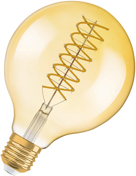 LED bulb OSRAM spherical LED gold bulb E27 VINTAGE 8.4 W, warm white .