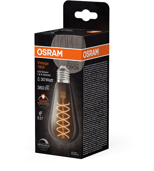 LED bulb OSRAM dimmable LED bulb E27 7,8 W VINTAGE EDISON, warm white .