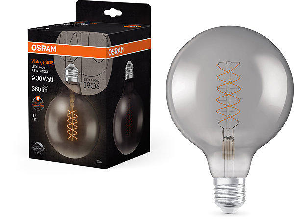 LED bulb OSRAM dimmable LED smoke lamp 7,8 W VINTAGE, warm white .
