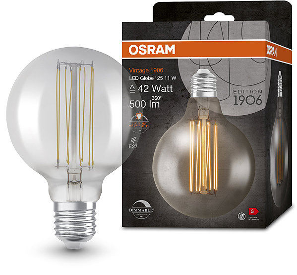 LED bulb OSRAM dimmable dimmable LED bulb E27 11 W VINTAGE, warm white .