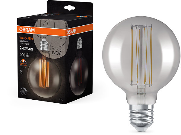 LED bulb OSRAM dimmable dimmable LED bulb E27 11 W VINTAGE, warm white .