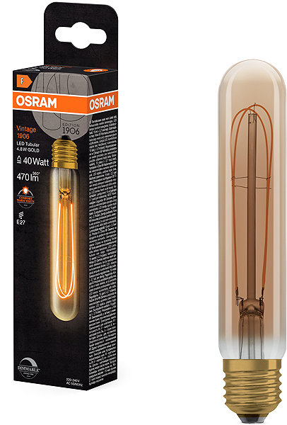 LED bulb OSRAM vintage bulb E27 4,8 W CLASSIC, warm white .
